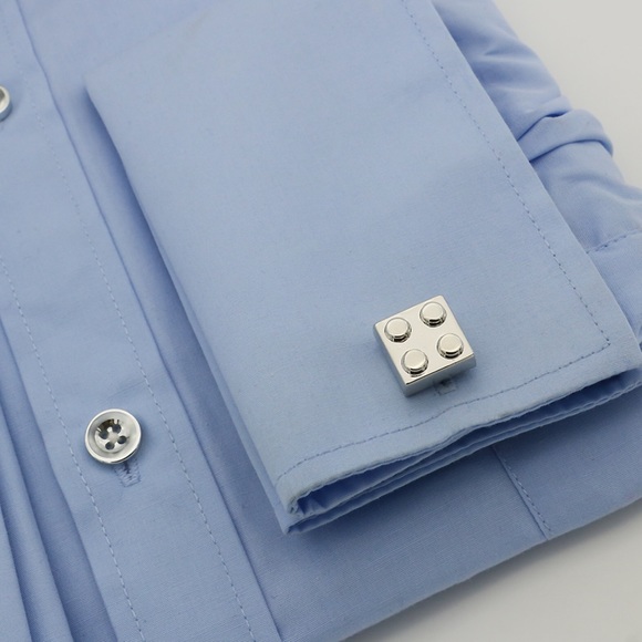 Vintage Silver Lego Inspired Square Cufflinks - Picture 2 of 16